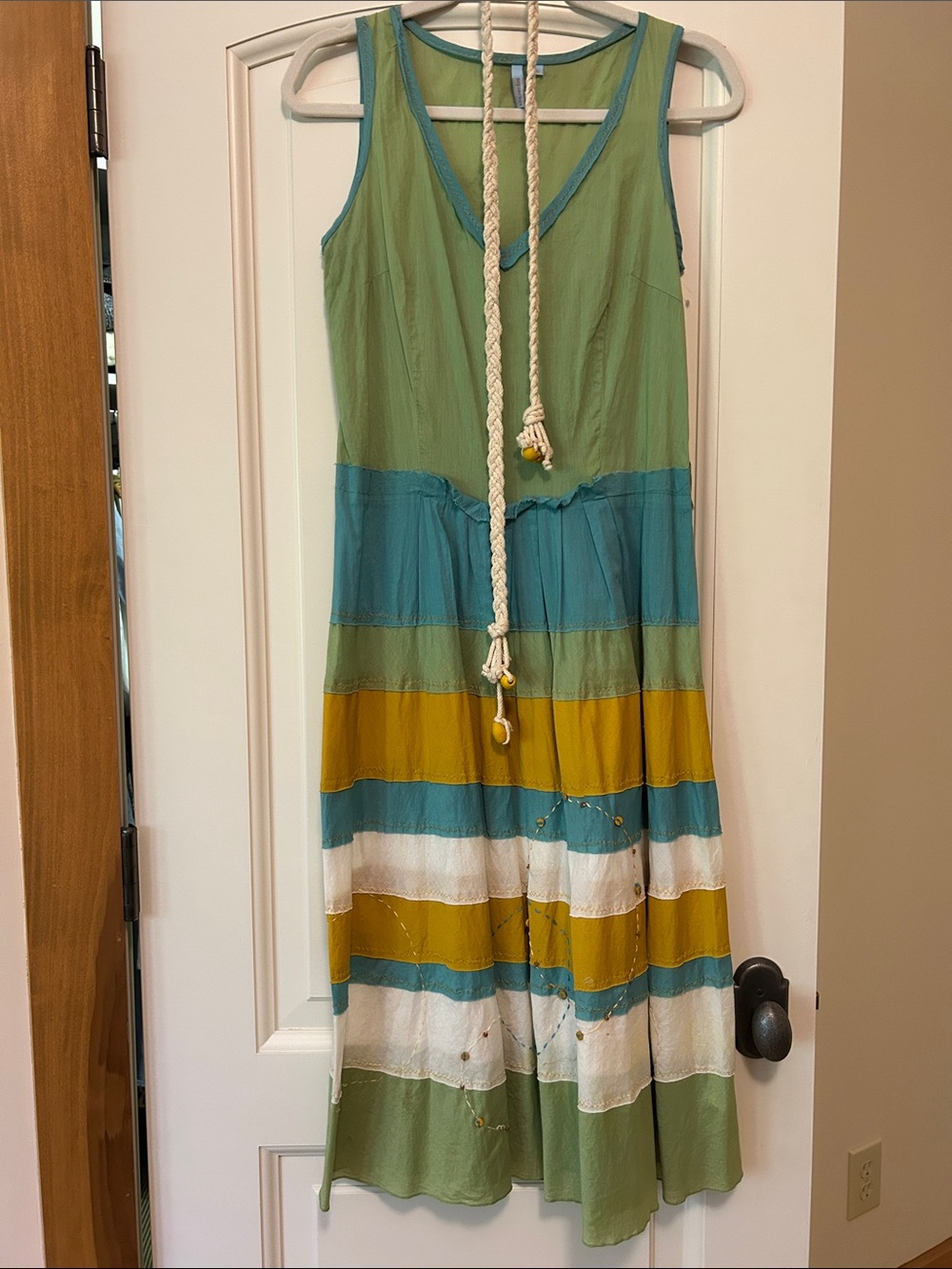 Aquarius seaside striped sleeveless maxi dress great for Vacation, boating fun